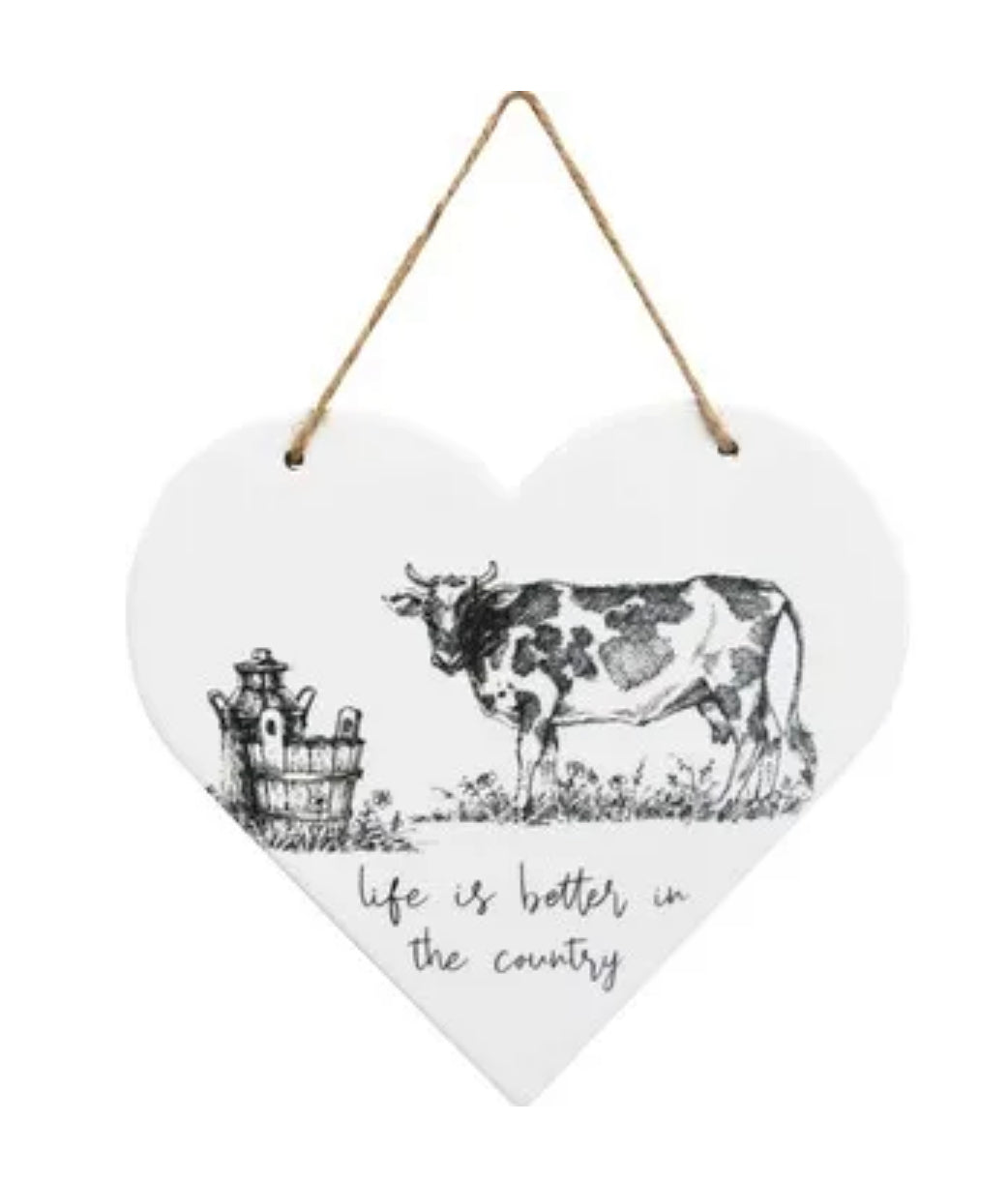 ‘Life Is Better’ Ceramic Hanging Heart