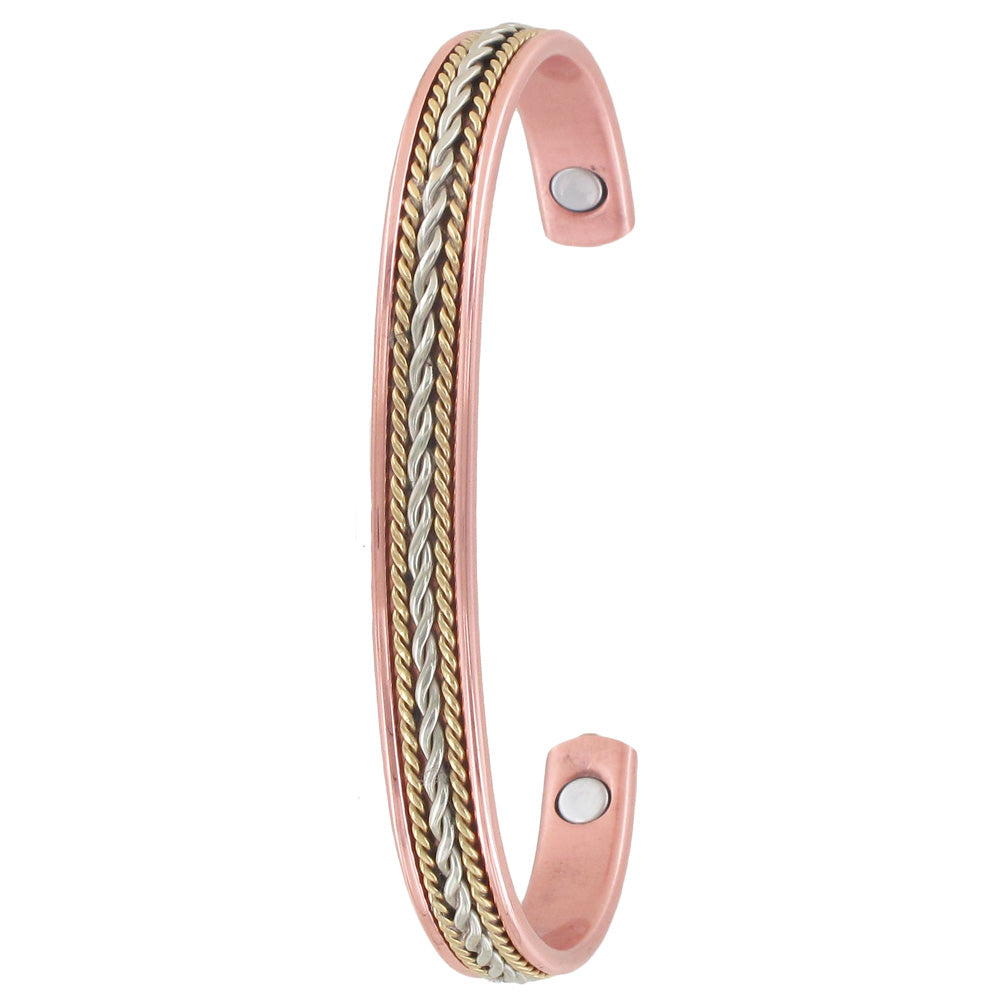 Copper Bracelet - Three Tone Twist