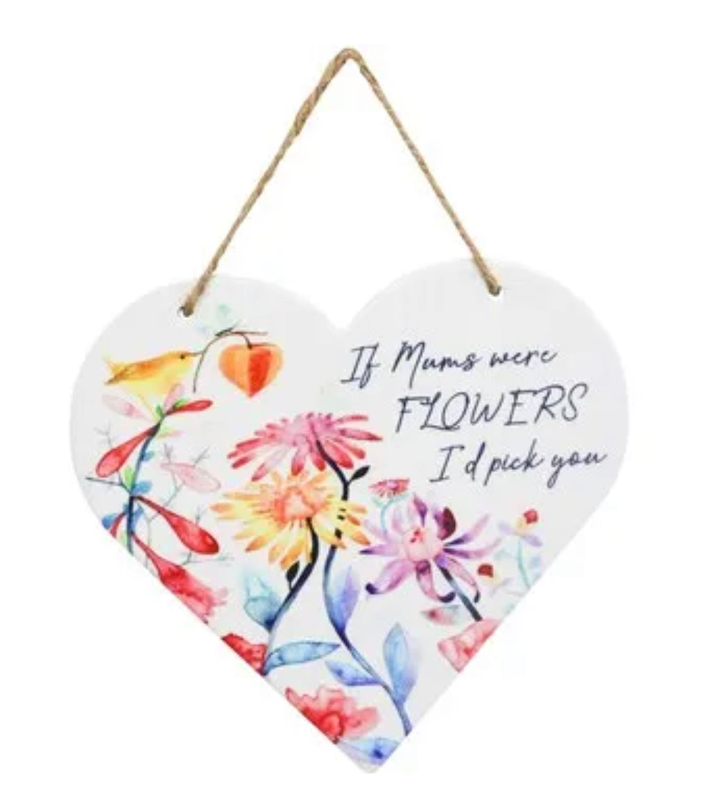 ‘If Mum’s Were Flowers’ Ceramic Hanging Heart