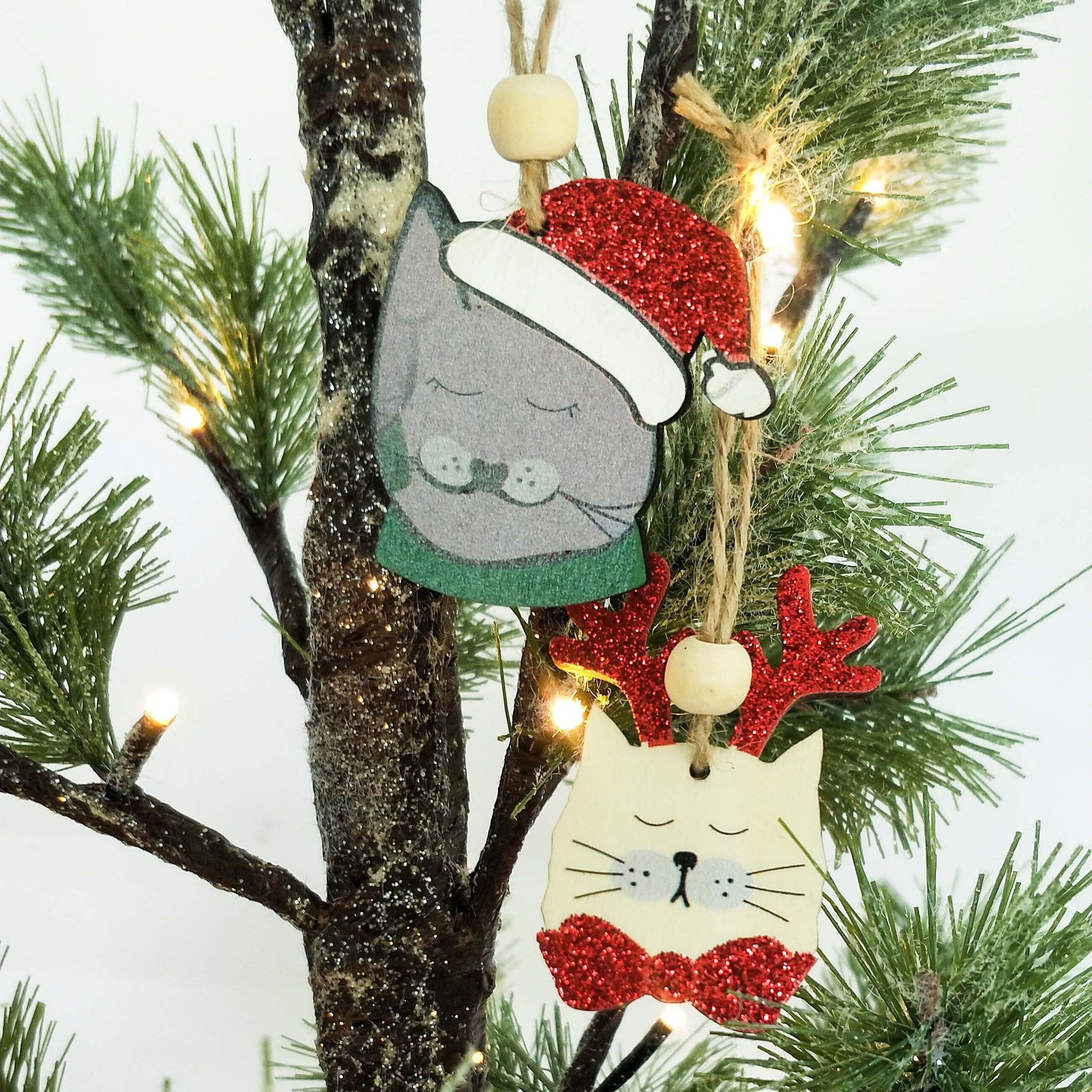 Boxed Hanging Cat Ornaments