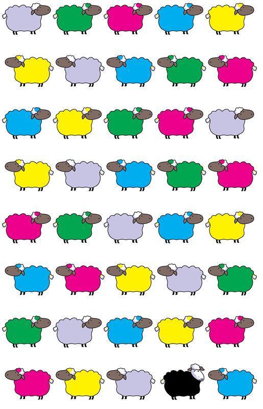 Coloured Sheep Tea Towel