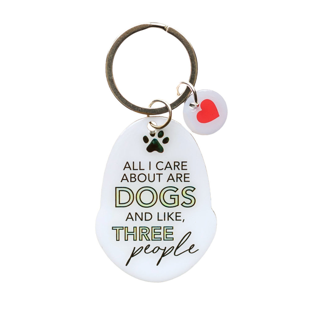 'I Care About Dogs & Like Three People' Key ring