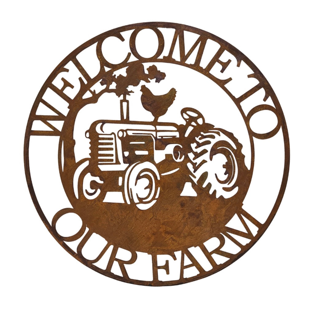 'Welcome To Our Farm' Country Metal Wall Art