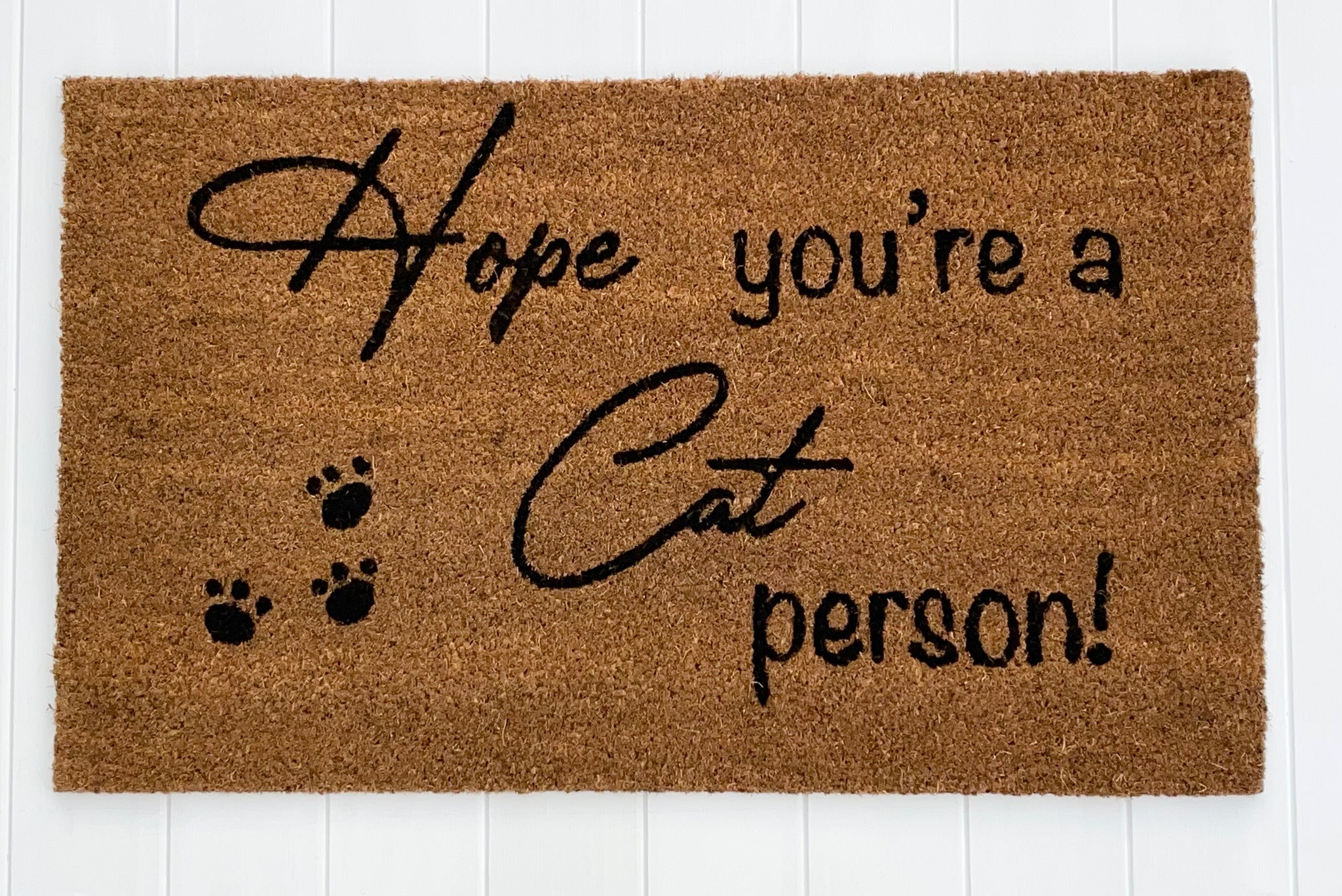 ‘Hope You’re A Cat Person’ Door Mat