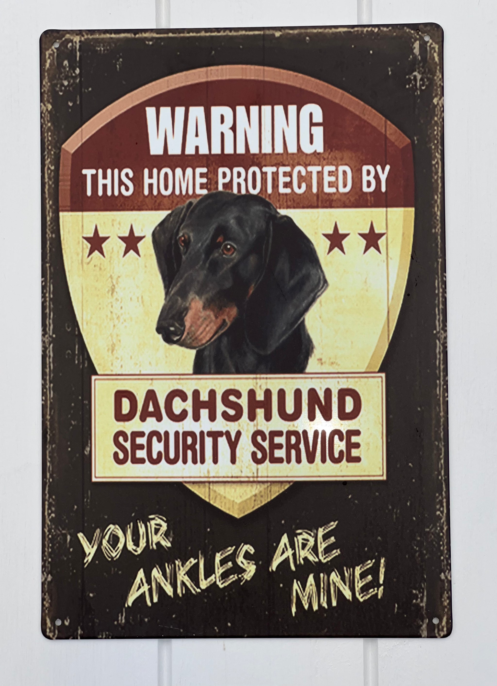 Dachshund Security Service - Tin Sign