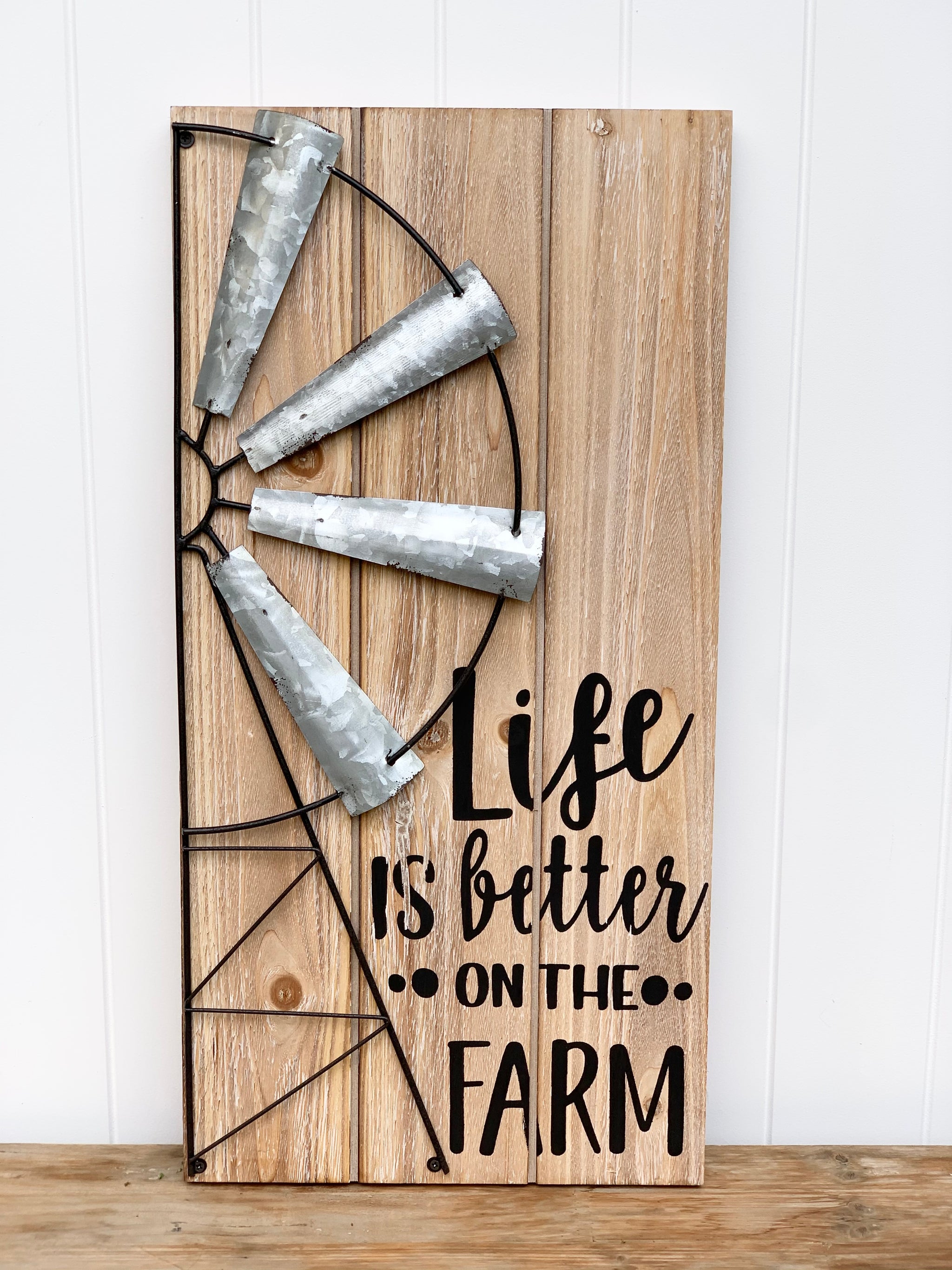 'Life's Better On The Farm' Wooden Sign