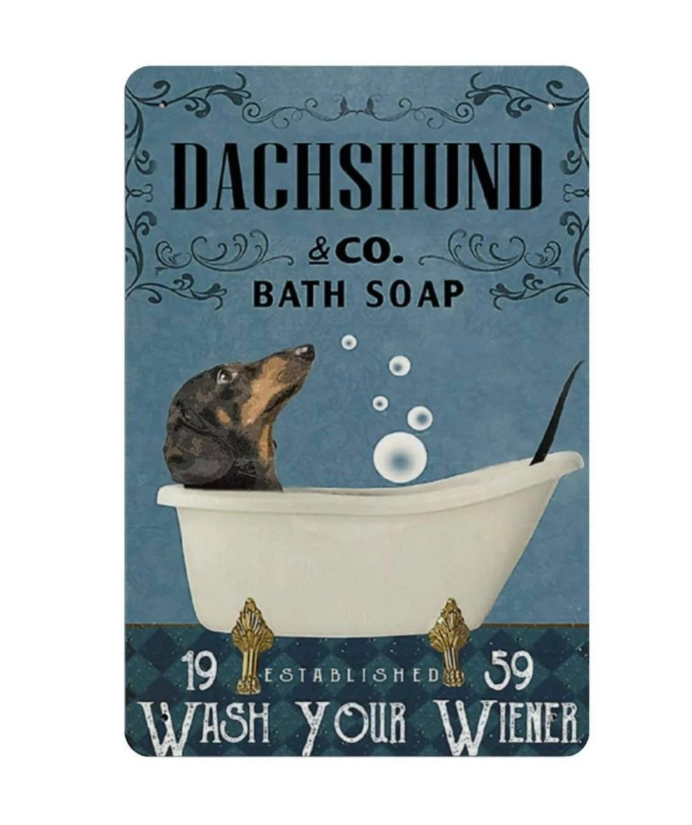 Dachshund & Co Bath Soap - Tin Sign