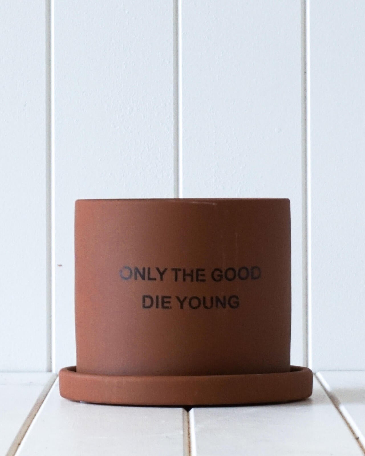 ‘Only the Good Die Young’ Terracotta Planter