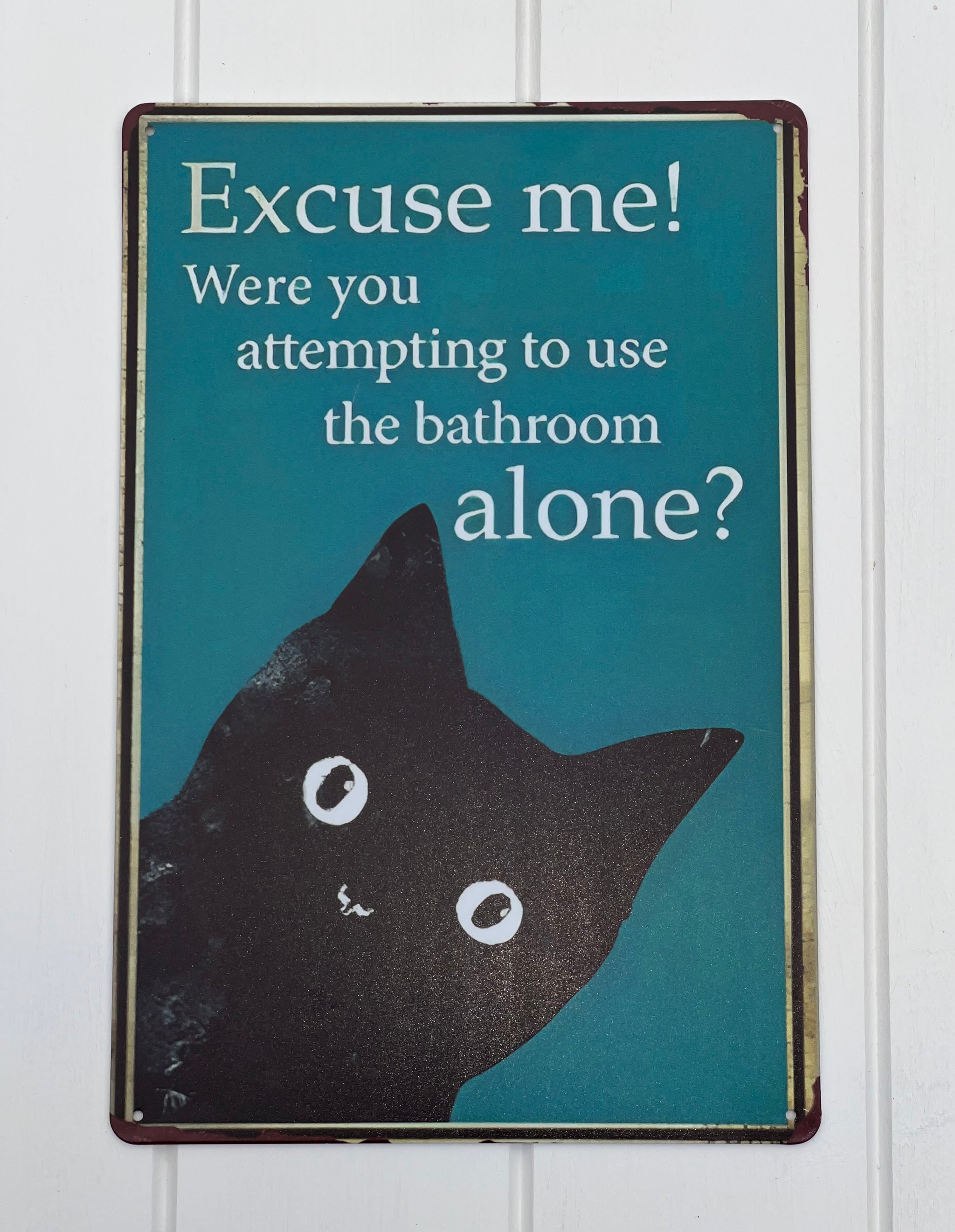 ‘Excuse Me?’ Cat Tin Sign