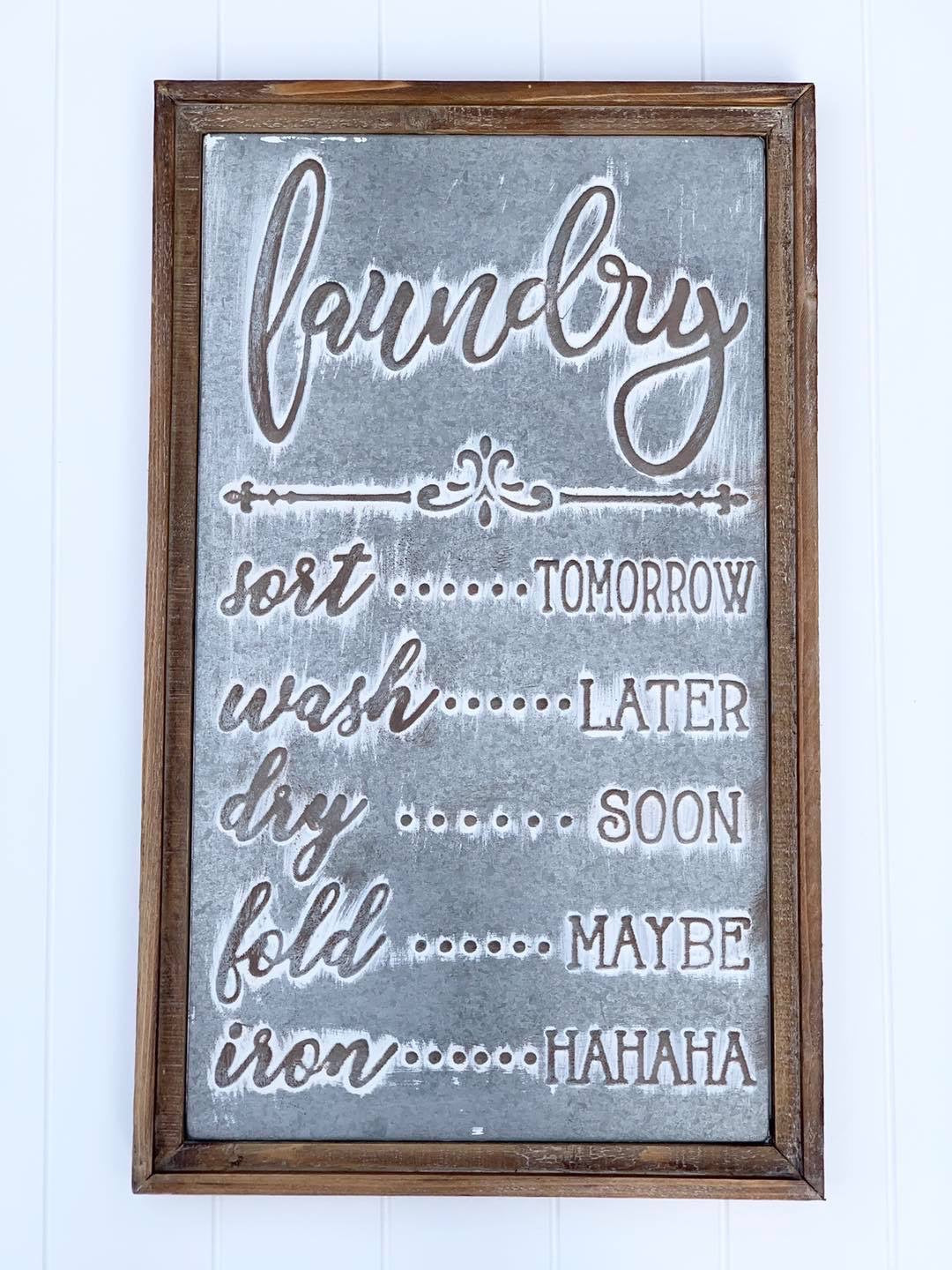 ‘Laundry Rules' Hanging Sign