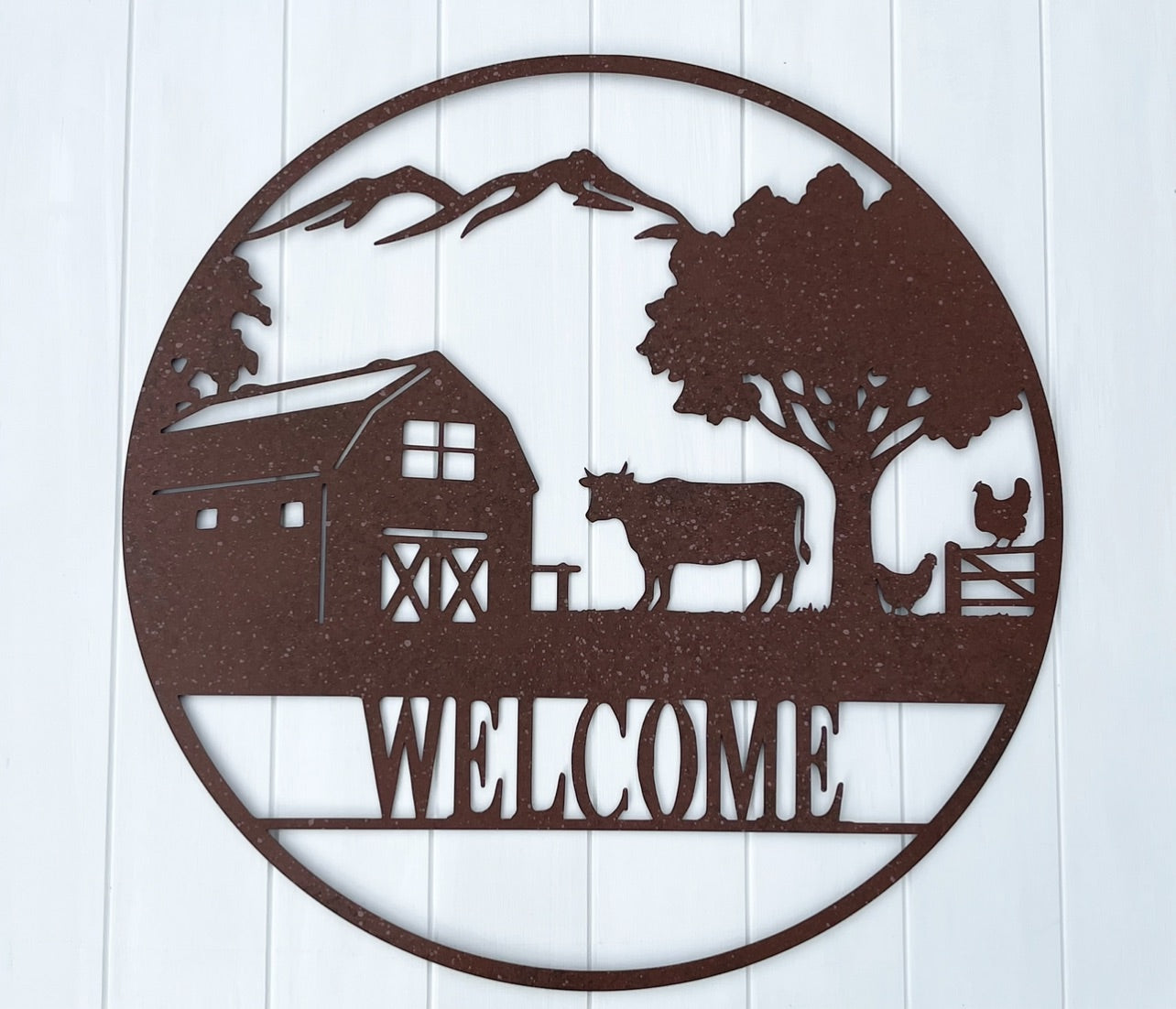 ‘Welcome’ Country Metal Wall Art