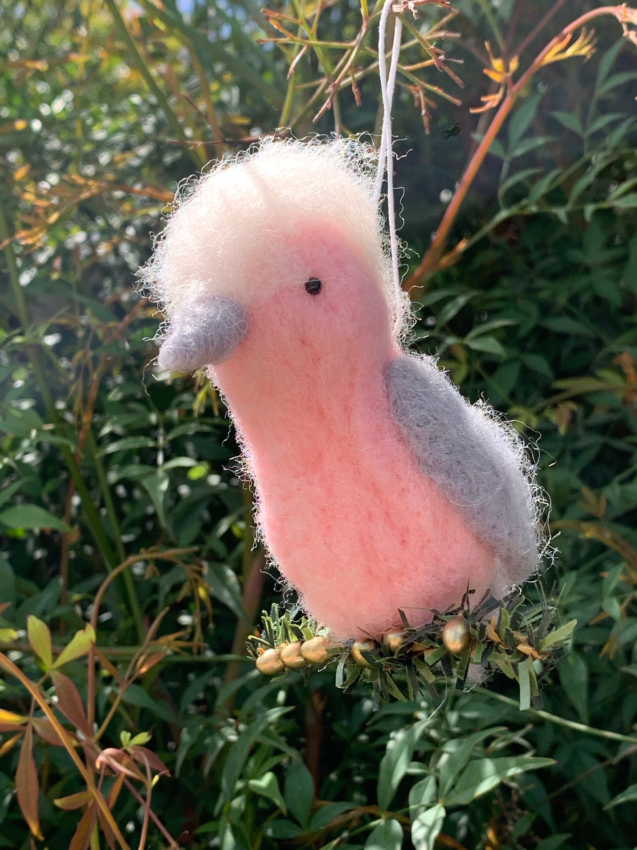 Felted Native Birds Hanging Christmas Ornament