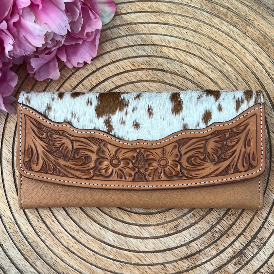 ‘Cora’ Tooled Cowhide Wallet