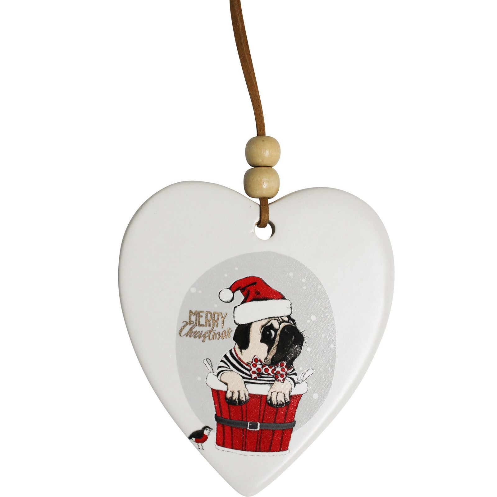 'Merry Christmas' Hanging Heart Ornament